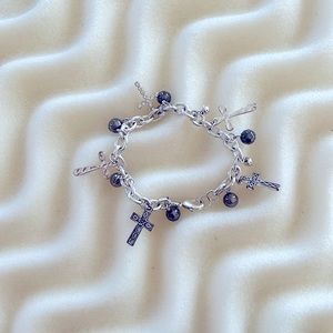 Silver cross bracelet
